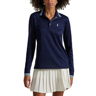 RLX Ralph Lauren Women's Tour Pique Long Sleeve Polo Shirt - Refined Navy/Sutton Blue/Ceramic White