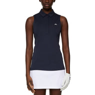 J.Lindeberg Women's Dena Sleeveless Golf Polo Shirt - JL Navy