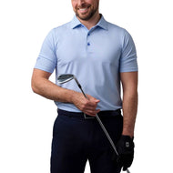 Glenmuir Carribridge性能Polo Golf衬衫 - 白/浅蓝色