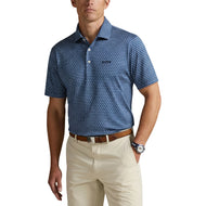 RLX Ralph Lauren Printed Lightweight Airflow Golf Polo Shirt - Refined Navy Golf Buggy