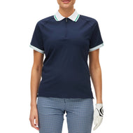 Rohnisch 女式罗纹高尔夫 Polo 衫 - 海军蓝