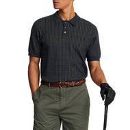 Lyle And Scott Golf Knitted Grid Polo Shirt - Dark Navy