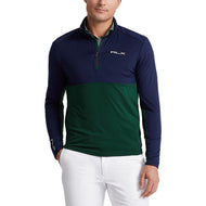 RLX Ralph Lauren桃红色的气流球衣1/4 ZIP MIDLAYER-亨特俱乐部绿色/法国海军