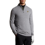 Lyle&Scott Merino网格纹理1/4 ZIP-卵石