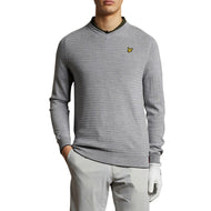 Lyle&Scott Merino网格纹理v Neck jumper-卵石