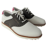 Cole Haan Women's ØriginalGrand Saddle Golf Shoes - Ivory/Deep Olive/White/Pink