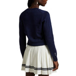 RLX Ralph Lauren Women's Cotton Blend V-Neck Golf Jumper - Refined Navy