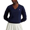 RLX Ralph Lauren Women&#39;s Cotton Blend V-Neck Golf Jumper - Refined Navy