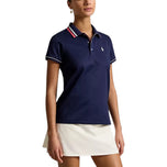 RLX Ralph Lauren Women's Tour Pique Golf Shirt - Refined Navy/Ceramic White/Hot Pink
