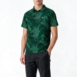Lyle＆Scott Leaf Print Golf Polo衬衫 - 冠层绿色