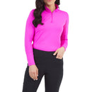 IBKUL Women&#39;s Solid Long Sleeve Zip Mock Neck - Hot Pink