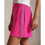 RLX Ralph Lauren Women's 4-Way Stretch Side-Stripe Golf Skort - Currant/Ceramic White/Hunter Green