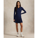 RLX Ralph Lauren Women's Stretch Active Cable Half Zip Pullover - Refined Navy/Ceramic White Multi