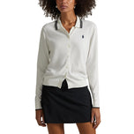 RLX Ralph Lauren Women's Cotton Blend Knit Cardigan - White Splash/Polo Black