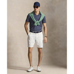 RLX Ralph Lauren 印花轻质气流高尔夫 Polo 衫 - 精致海军蓝链接装饰