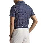 RLX Ralph Lauren 印花轻质气流高尔夫 Polo 衫 - 精致海军蓝链接装饰