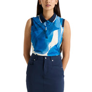 Rohnisch Women's Deni Sleeveless Golf Polo Shirt - Blue Aquarelle
