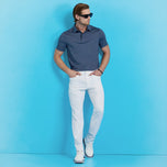 G/Fore Melange Ice Nylon Golf Polo Shirt - Twilight Melange