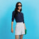 G/Fore Women's Contrast Collar Silky Tech Long Sleeve Golf Polo Shirt - Twilight