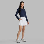 G/Fore Women's Contrast Collar Silky Tech Long Sleeve Golf Polo Shirt - Twilight