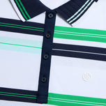 G/Fore 女式工程条纹高科技珠地布高尔夫 Polo 衫 - 雪色