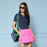 G/Fore 女式罗纹高科技尼龙高尔夫 Polo 衫 - 暮光色