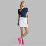 G/Fore Women's Side Stripe Stretch Scuba Golf Skort - Snow