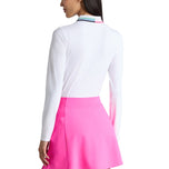 G/Fore 女式丝质科技尼龙长袖高尔夫 Polo 衫 - 雪色