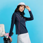 G/Fore 女式弹力尼龙 1/4 拉链高尔夫套头衫 - Twilight