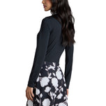 G/Fore Women's Silky Tech 1/4 Zip Long Sleeve Golf Polo Shirt - Onyx