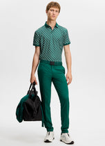 J.Lindeberg Tour Tech Print Golf Polo Shirt - Cardi Jacquard Forest