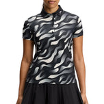 J.Lindeberg Women's Tour Tech Printed Golf Polo Shirt - Bunker Fade Black Moonbeam
