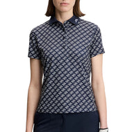 J.Lindeberg Women's Tour Tech Printed Golf Polo Shirt - Cardi Jacquard JL Navy