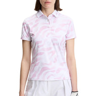 J.Lindeberg Women's Tour Tech Printed Golf Polo Shirt - Bunker Fade White Orchid