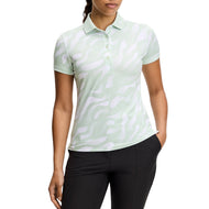 J.Lindeberg Women's Tour Tech Printed Golf Polo Shirt - Bunker Fade Subtle White