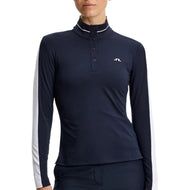 J.Lindeberg Women's Hertta Long Sleeve Golf Polo Shirt - JL Navy