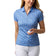 Glenmuir Women's Amelia 1/4 Zip Performance Golf Polo Shirt - Light Blue Flowers