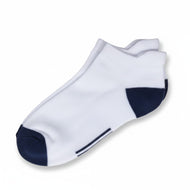 Glenmuir 女式棉质丰富缓冲高尔夫袜 - 白色/海军蓝条纹