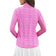 IBKUL Women's Amani Long Sleeve Zip Mock Neck Shirt - Hot Pink/White