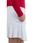 IBKUL Women's Flounce 16.5" Golf Skort - White