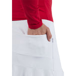 IBKUL Women's Flounce 16.5" Golf Skort - White