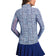 IBKUL Women's Josie Long Sleeve Zip Mock Neck Shirt - Navy/Peri
