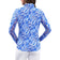 IBKUL Women's Yesenia Long Sleeve Zip Mock Neck Shirt - Blue/White