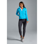 IBKUL 女式纯色混合蓬松高尔夫夹克 - 绿松石色