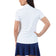 IBKUL Women's Solid Short Sleeve Zip Mock Neck Shirt - White