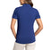 IBKUL Women's Solid Short Sleeve Zip Mock Neck Shirt - Navy