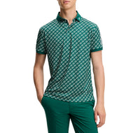 J.Lindeberg Tour Tech Print Golf Polo Shirt - Cardi Jacquard Forest