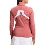 J.Lindeberg 女式 Janice 全拉链高尔夫中层 - Flamingo Plume