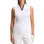J.Lindeberg Women's Mila Sleeveless Golf Polo Shirt - White