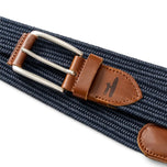 Johnnie-O Farley Waxed Cotton Stretch Belt - Navy